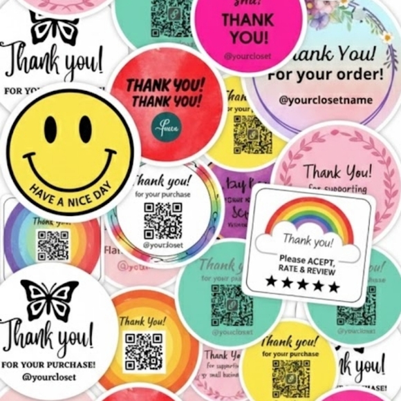 50 thank you stickers assorted bundle mix thank you 2" - Picture 3 of 4